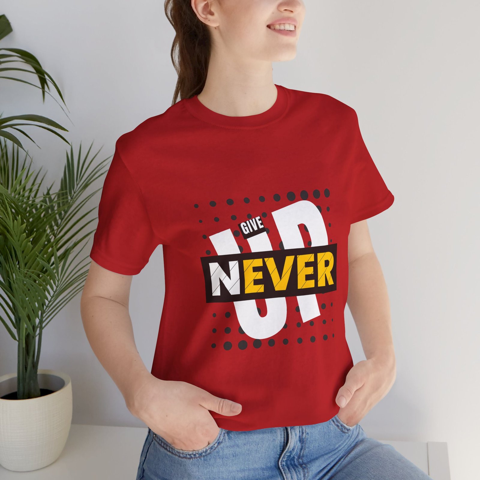 Never Give Up (Jersey Short Sleeve Tee) - Image 6