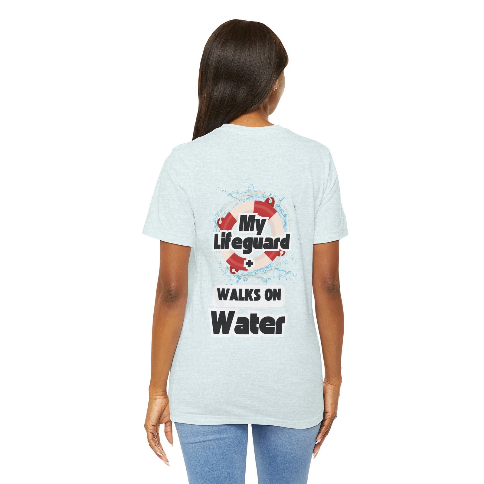 My Lifeguard Walks On Water Matthew 14:22-33 (Jersey Short Sleeve Tee) - Image 17